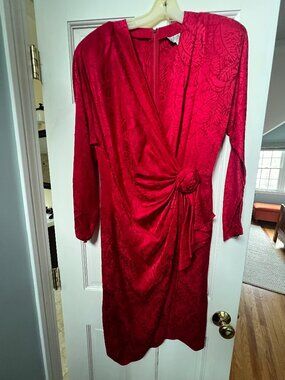 Argenti Vintage 80s Silk Dress, sz 14